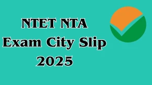 NTET NTA Exam City Slip 2025 Out Download Online @ ntet.ntaonline.in Check NTET NTA Exam Date