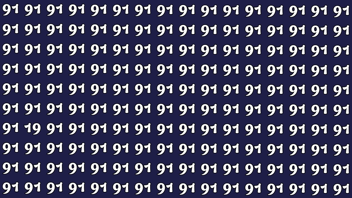 Observation Find it Out: Within 5 Seconds Spot The Number 19 among 91