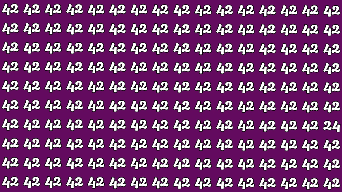 Observation Find it Out: Within 6 Seconds Spot The Number 24 among 42