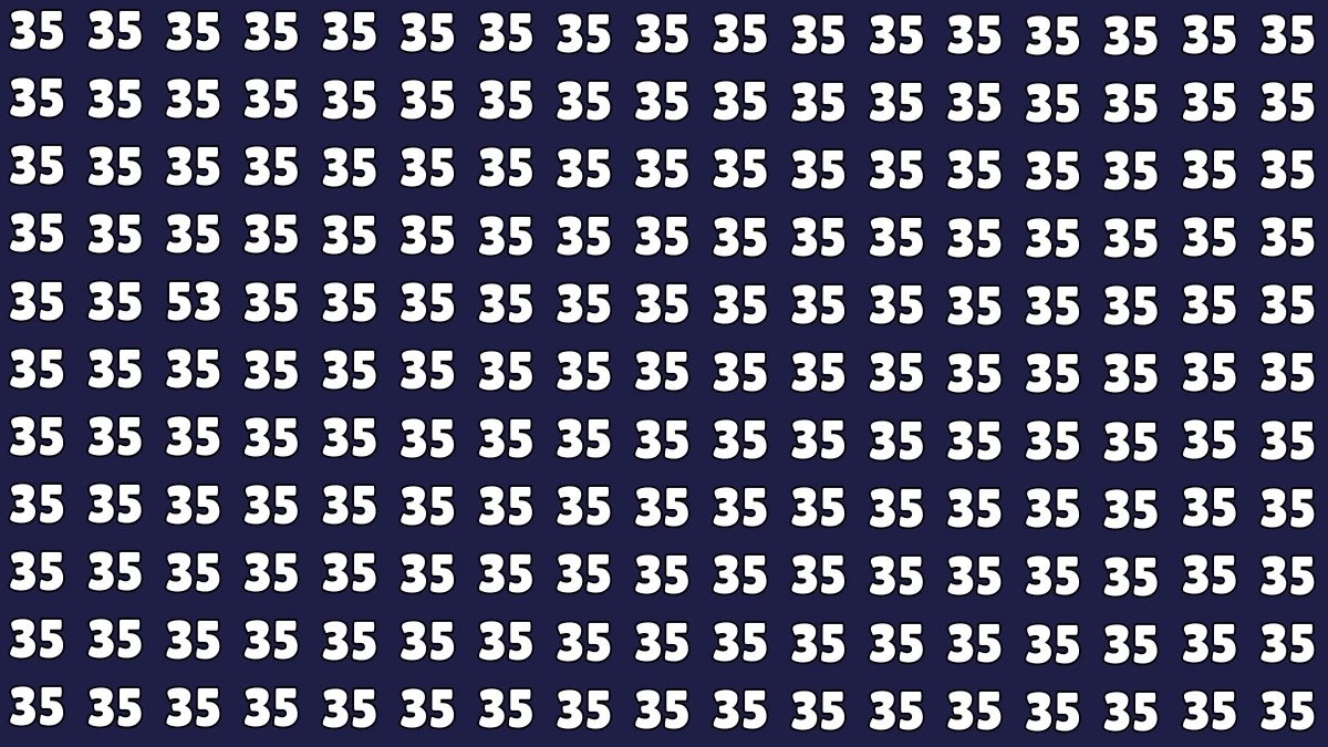 Observation Find It Out: Within 6 Seconds Spot The Number 53 among 35