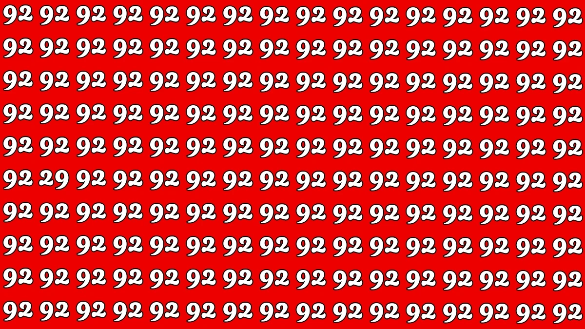 Observation Find it Out: Within 7 Seconds Spot The Number 29 among 92