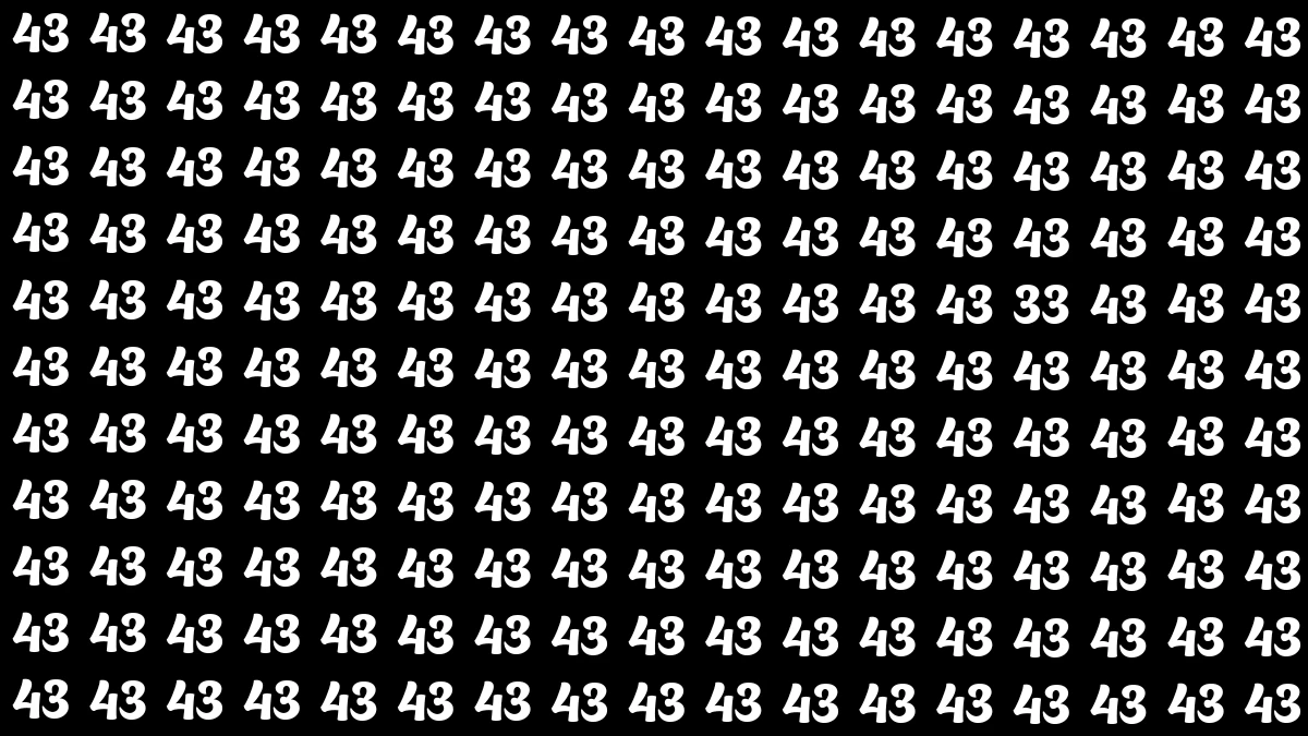 Observation Find it Out: Within 7 Seconds Spot The Number 34 among 43