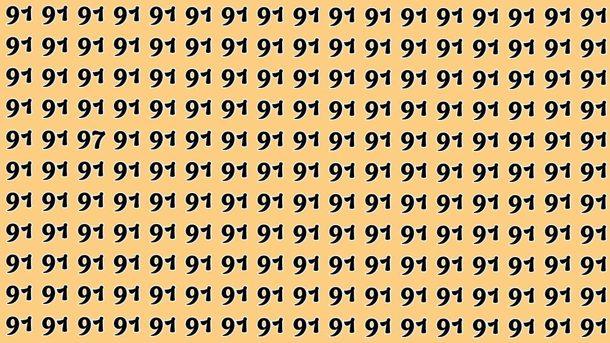 Observation Find it Out: Within 9 Seconds Spot The Number 97 among 91