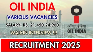 Oil India Recruitment 2025 – Walk in for 15 Electrician, Associate Engineer Posts Oil India Recruitment 2025 – Walk in for 15 Electrician, Associate Engineer Posts