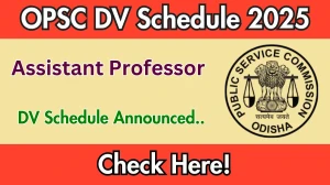 OPSC Assistant Professor DV Schedule 2025: Check Document Verification Date @ opsc.gov.in OPSC Assistant Professor DV Schedule 2025: Check Document Verification Date @ opsc.gov.in