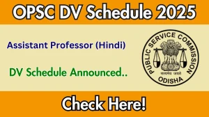 OPSC Assistant Professor (Hindi) DV Schedule 2025: Check Document Verification Date @ opsc.gov.in
