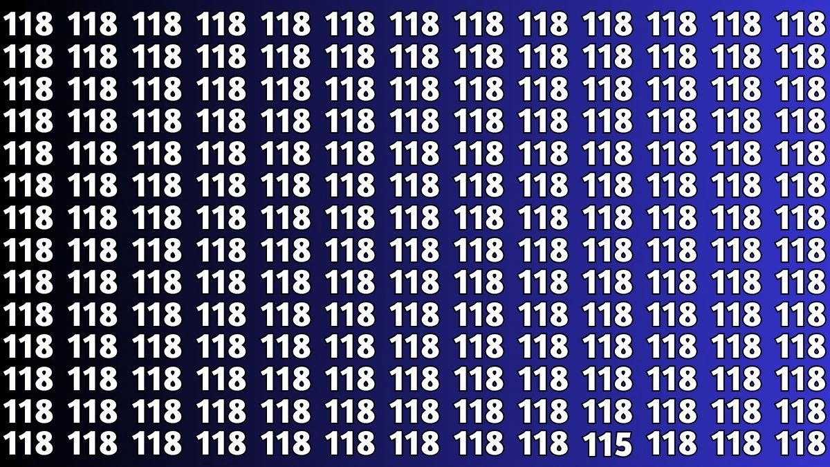 Optical Illusion 7 Seconds Challenge: Only People with Eagle Eyes Can spot the Number 115