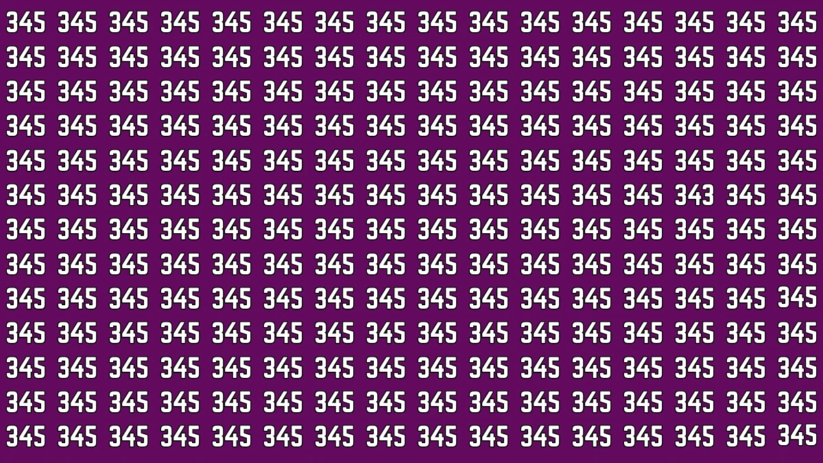 Optical Illusion 7 Seconds Challenge: Only People with Eagle Eyes Can spot the Number 343