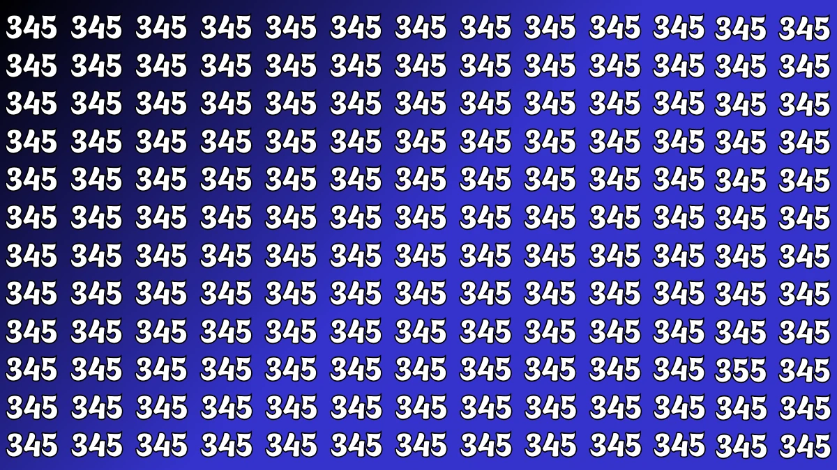 Optical Illusion 7 Seconds Challenge: Only People with Eagle Eyes Can spot the Number 355