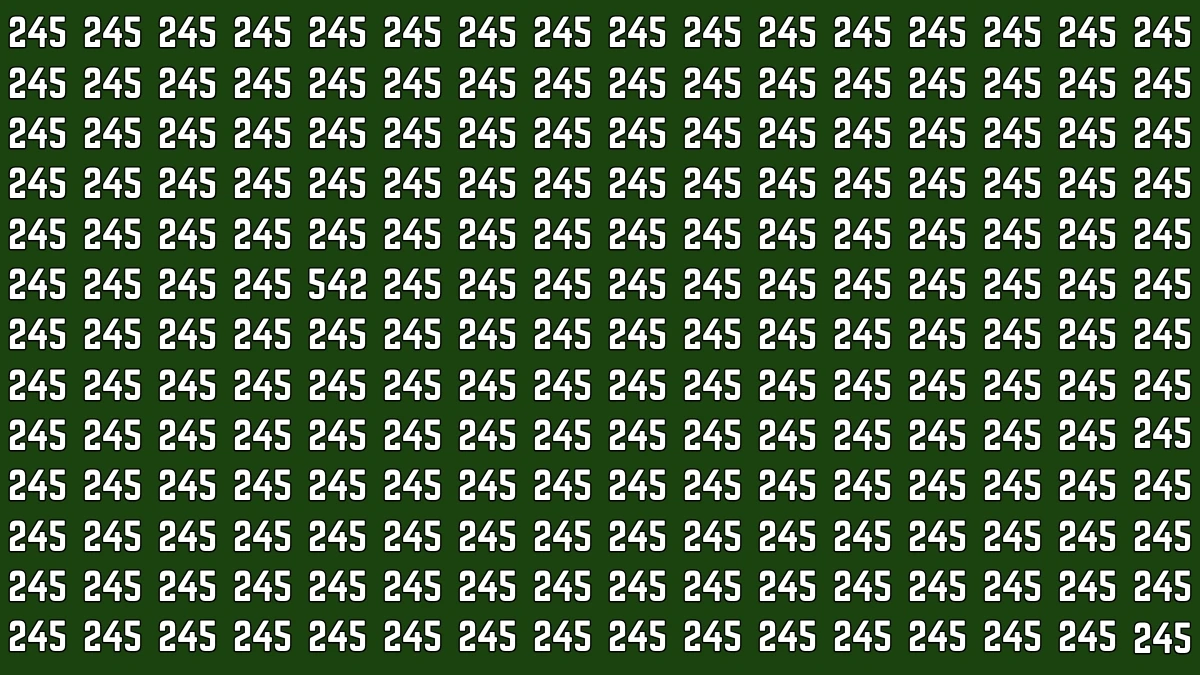 Optical Illusion 7 Seconds Challenge: Only People with Eagle Eyes Can spot the Number 542