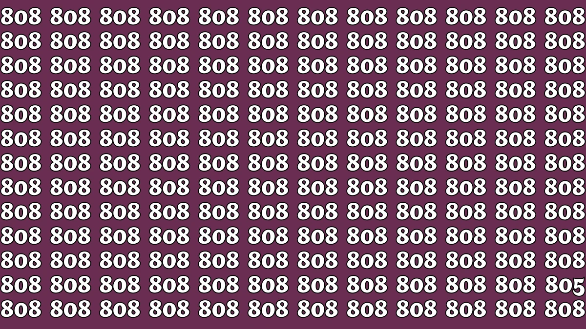 Optical Illusion 8 Seconds Challenge: Only People with Eagle Eyes Can spot the Number 805