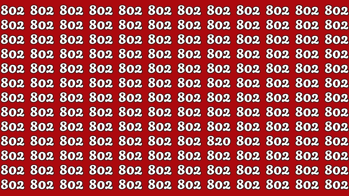 Optical Illusion 8 Seconds Challenge: Only People with Eagle Eyes Can spot the Number 820
