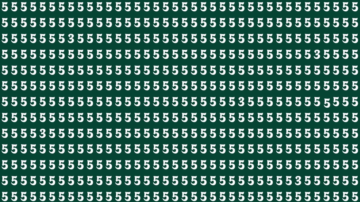 Optical Illusion: Can You Find All the 3s Among the 5s in 10 Seconds?