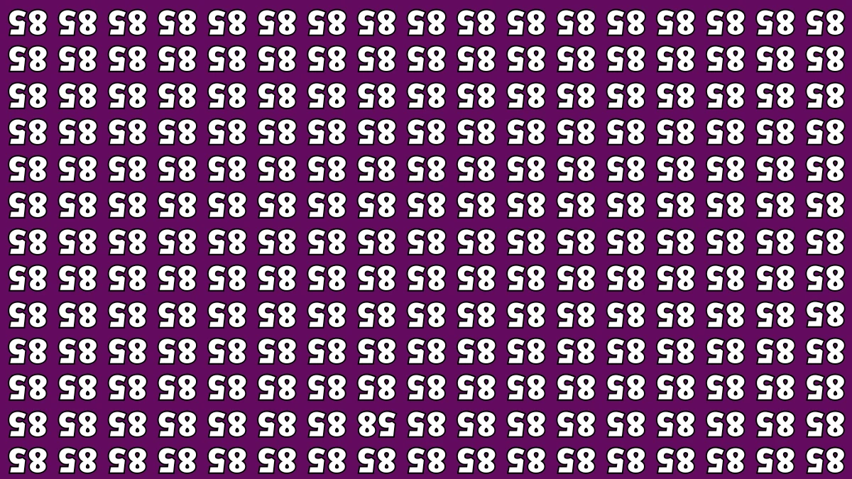 Optical Illusion IQ Test: Are You A Genius? Within 5 Seconds Spot The Inverted 58 among Inverted 85s