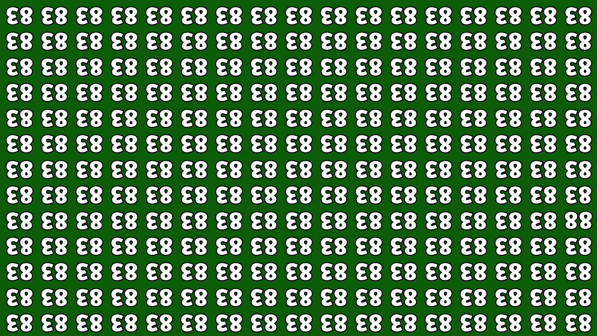 Optical Illusion IQ Test: Are You A Genius? Within 5 Seconds Spot The Inverted 88 among Inverted 83s