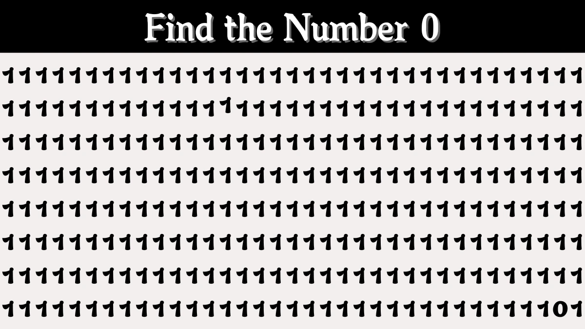 Optical Illusion IQ Test: Are You A Genius? Within 5 Seconds Spot The Number 0 among 1