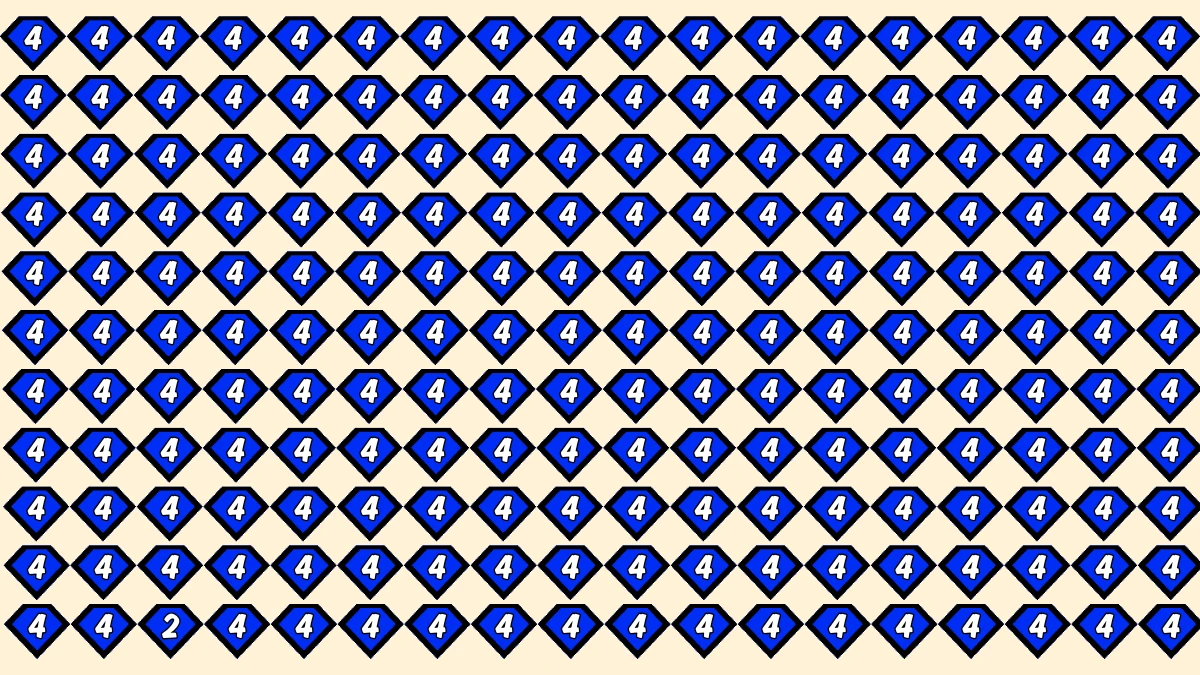 Optical Illusion IQ Test: Are You A Genius? Within 5 Seconds Spot The Number 2 among 4
