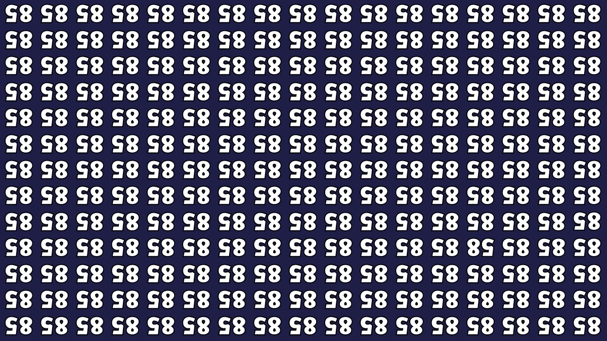 Optical Illusion IQ Test: Are You A Genius? Within 6 Seconds Spot The Inverted 58 among Inverted 85s