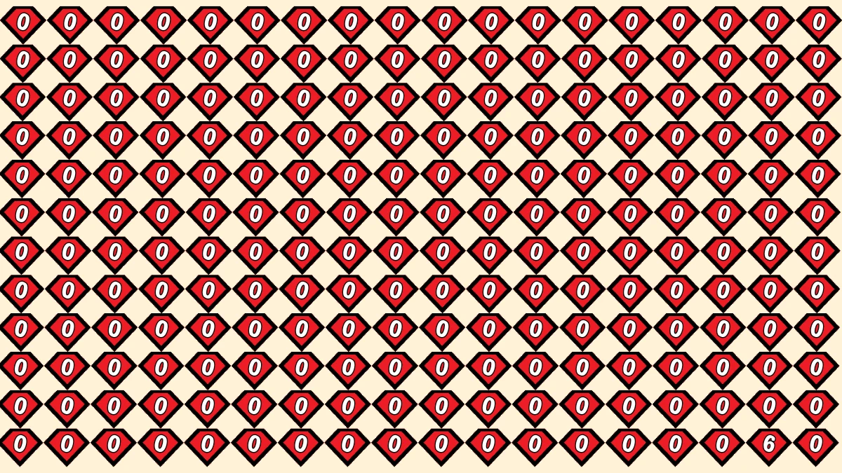 Optical Illusion IQ Test: Are You A Genius? Within 6 Seconds Spot The Number 6 among 0