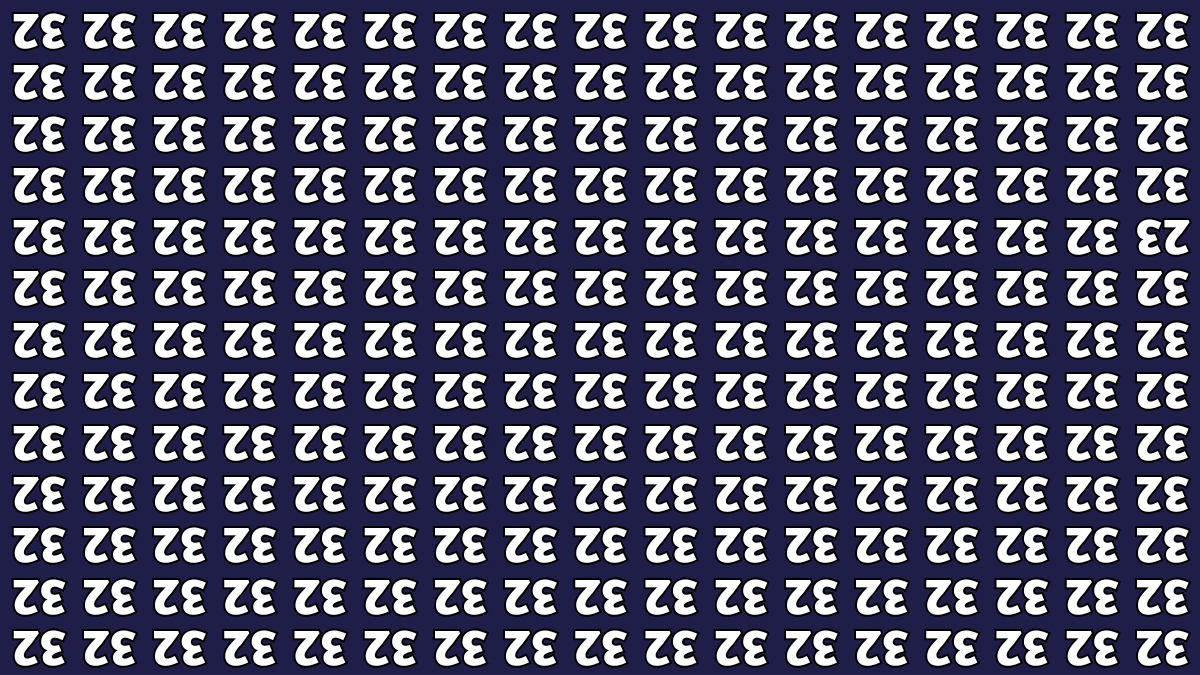 Optical Illusion IQ Test: Are You A Genius? Within 7 Seconds Spot The Inverted 23 among Inverted 32s