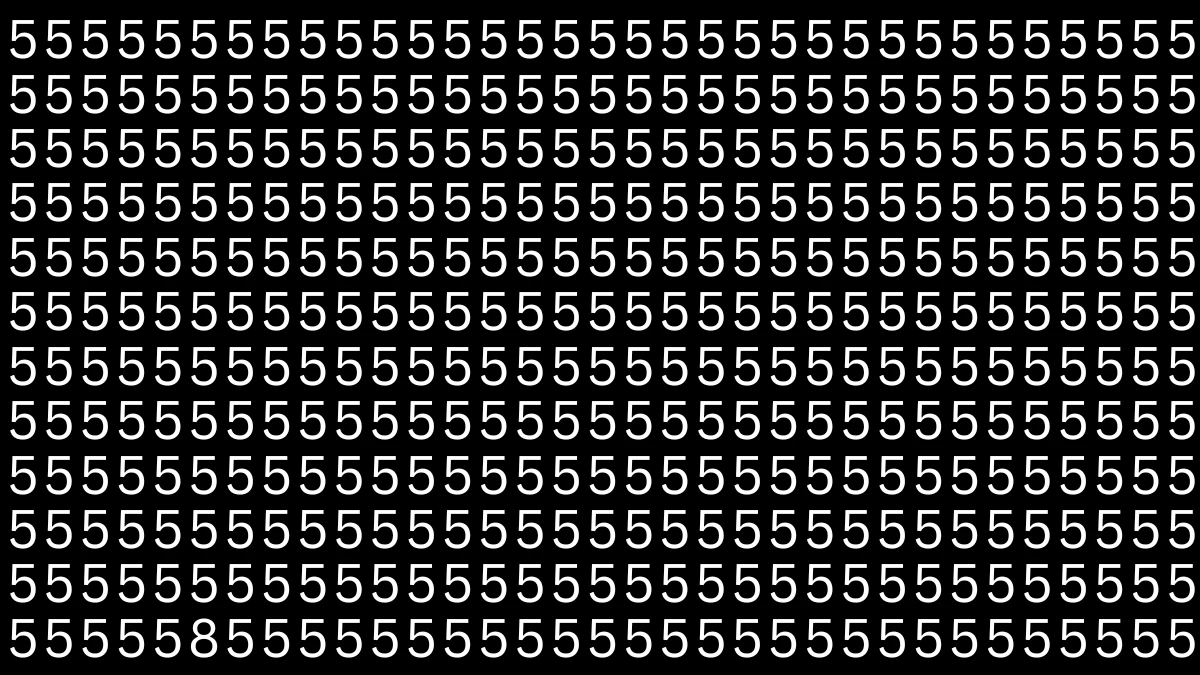 Optical Illusion IQ Test: Are You A Genius? Within 7 Seconds Spot The Number 8 among 5