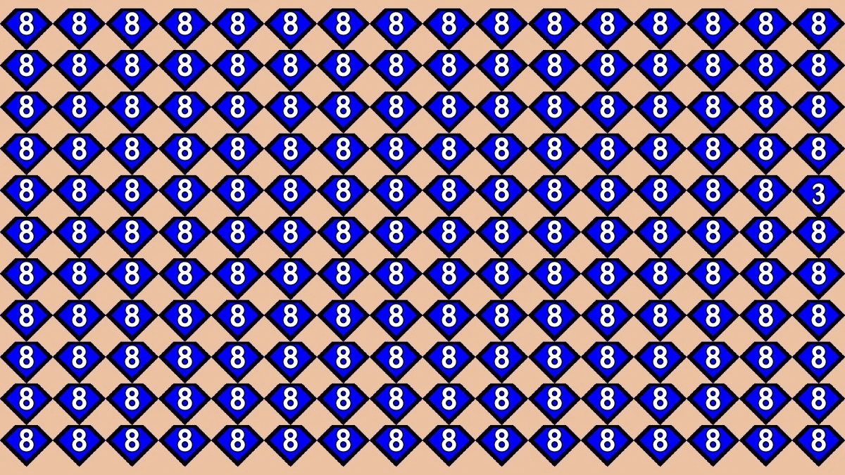 Optical Illusion IQ Test: Are You A Genius? Within 8 Seconds Spot The Number 3 among 8