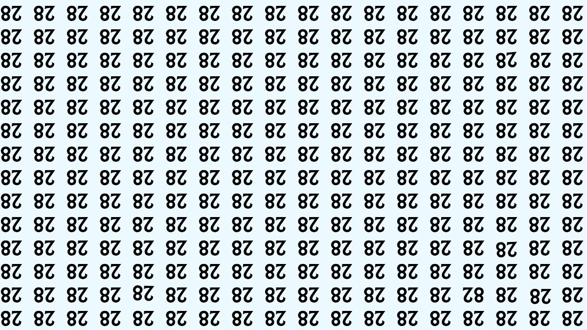 Optical Illusion IQ Test: Are You A Genius? Within 9 Seconds Spot The Inverted 82 among Inverted 28s