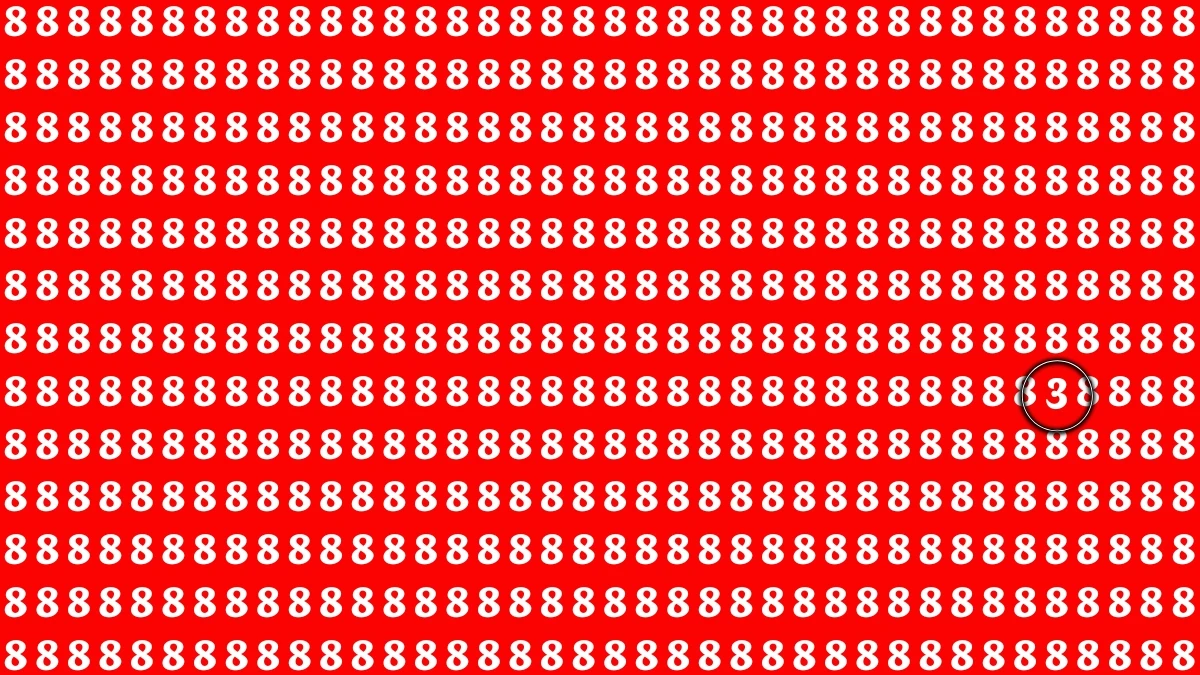 Optical Illusion IQ Test: Are You A Genius? Within 9 Seconds Spot The Number 3 among 8