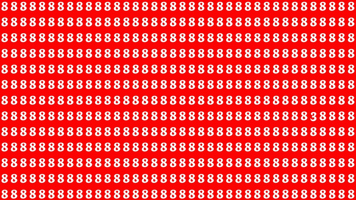 Optical Illusion IQ Test: Are You A Genius? Within 9 Seconds Spot The Number 3 among 8