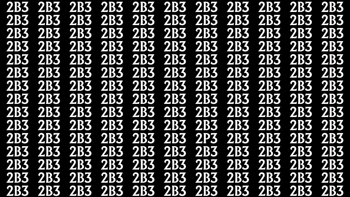 Optical Illusion: Only Sharp Eyes Can Find the Hidden 2P3 among 2B3s within 7 Seconds