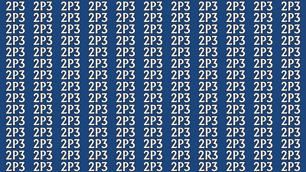 Optical Illusion: Only Sharp Eyes Can Find the Hidden 2R3 among 2P3s within 8 Seconds