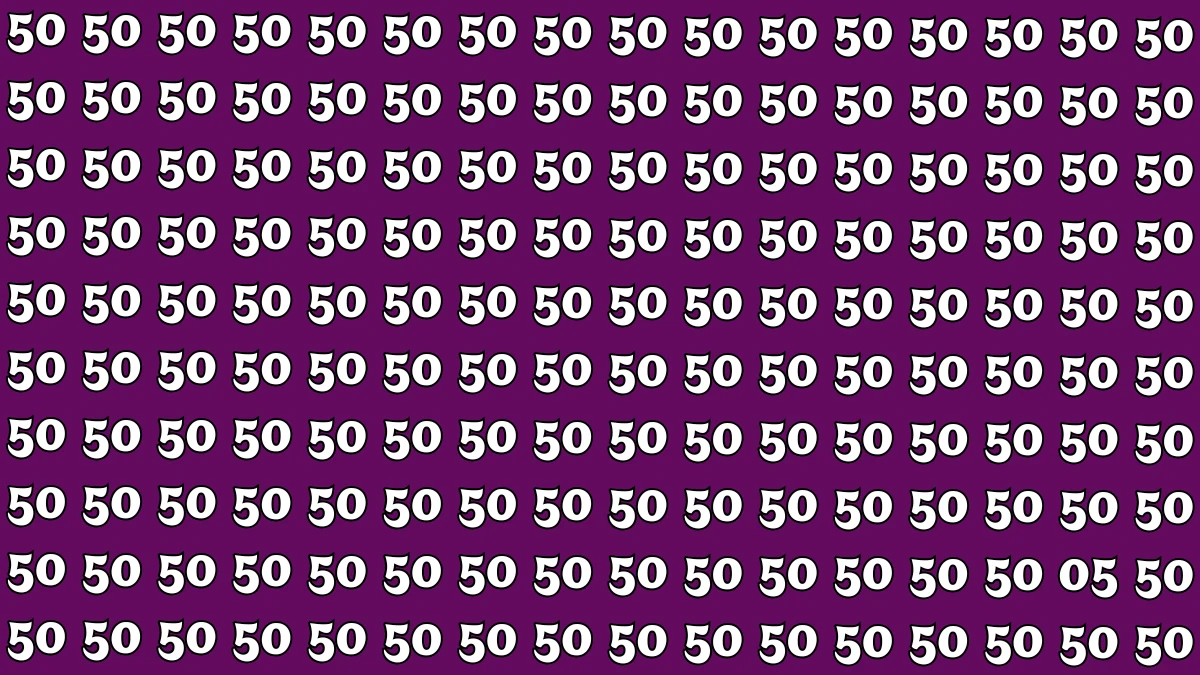 Optical Illusion Puzzle IQ Test: Within 5 Seconds Spot The Number 05 among 50