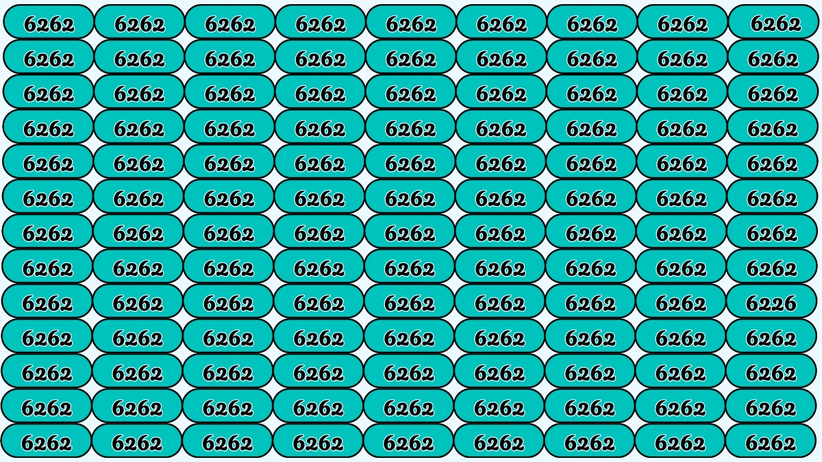 Optical Illusion Puzzle IQ Test: Within 6 Seconds Spot The Number 6226 among 6262