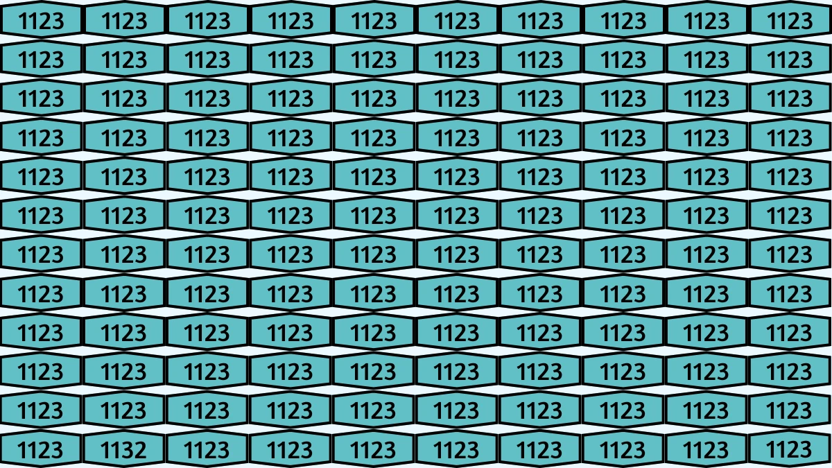 Optical Illusion Puzzle IQ Test: Within 7 Seconds Spot The Number 1132 among 1123