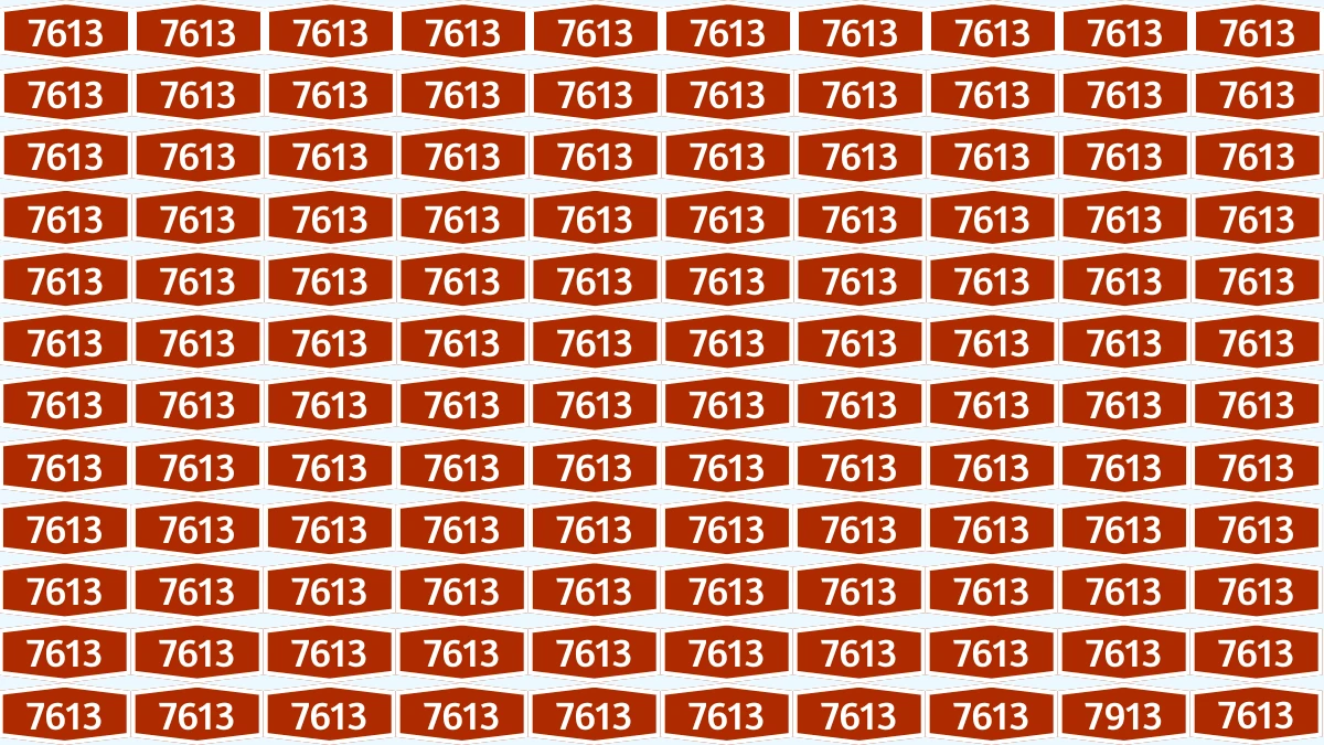 Optical Illusion Puzzle IQ Test: Within 7 Seconds Spot The Number 7913 among 7613