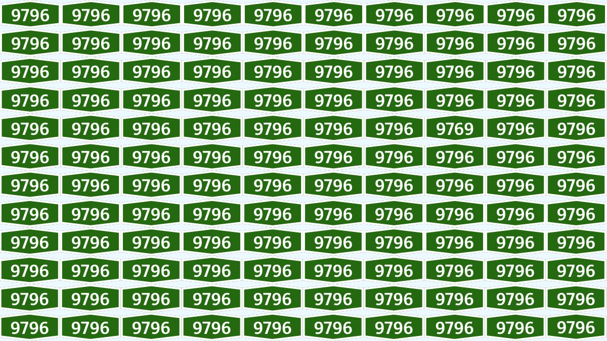 Optical Illusion Puzzle IQ Test: Within 7 Seconds Spot The Number 9769 among 9796