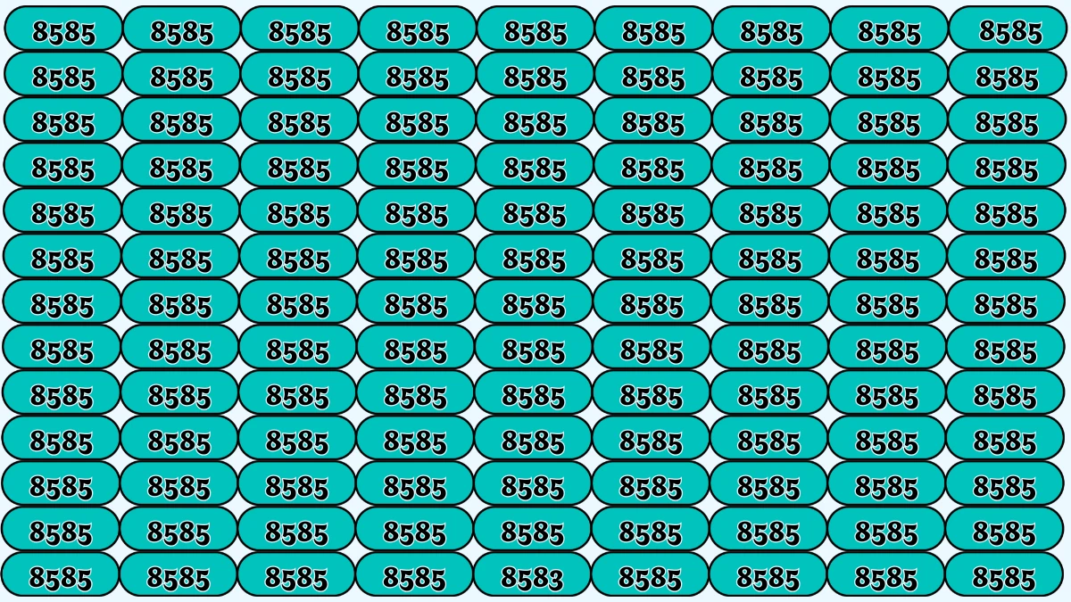 Optical Illusion Puzzle IQ Test: Within 8 Seconds Spot The Number 8583 among 8585
