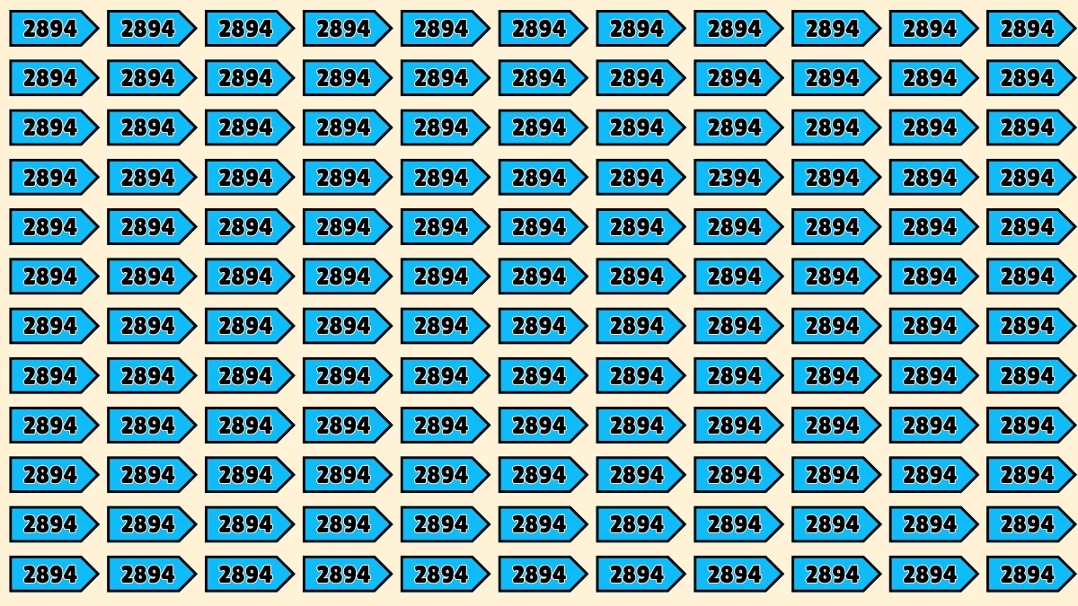 Optical Illusion Puzzle IQ Test: Within 9 Seconds Spot The Number 2394 among 2894