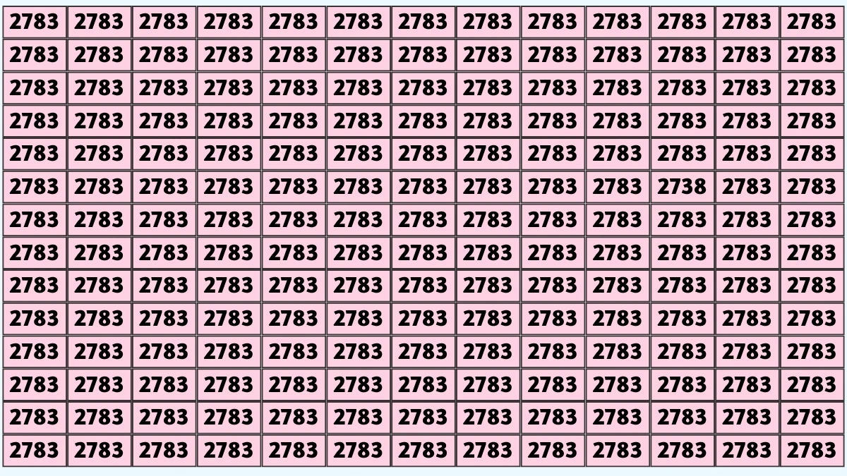 Optical Illusion Puzzle IQ Test: Within 9 Seconds Spot The Number 2738 among 2783s