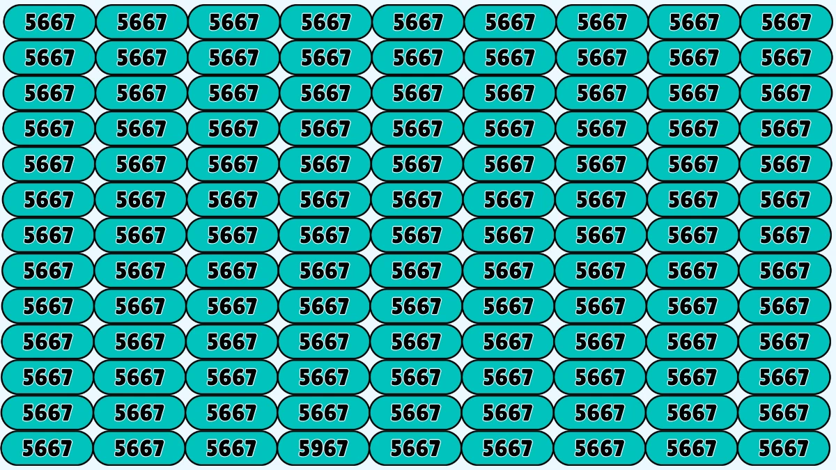 Optical Illusion Puzzle IQ Test: Within 9 Seconds Spot The Number 5967 among 5667