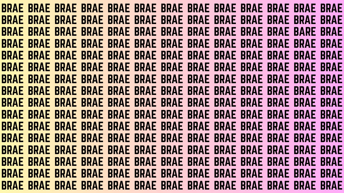 Optical Illusion Visual Test: Within 7 Seconds Spot The Word BARE among BRAEs
