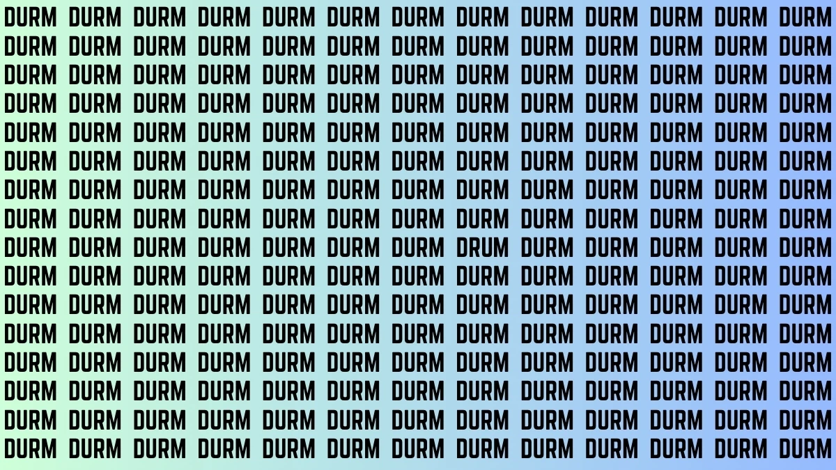 Optical Illusion Visual Test: Within 8 Seconds Spot The Word DRUM among DURMS
