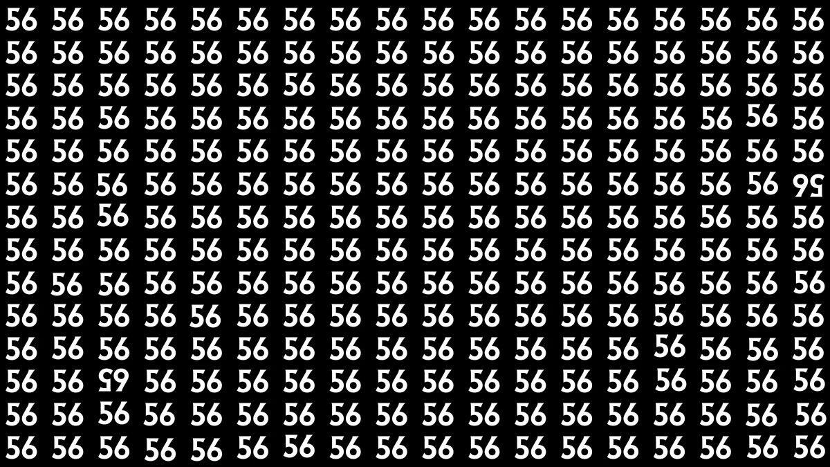 Optical Illusion: Within 5 Seconds Spot The Inverted 56 and 65 among 56s