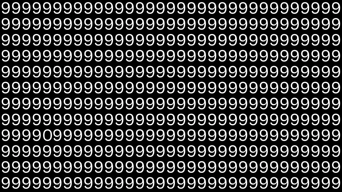 Optical Illusion: Within 5 Seconds Spot The Number 0 among 9s