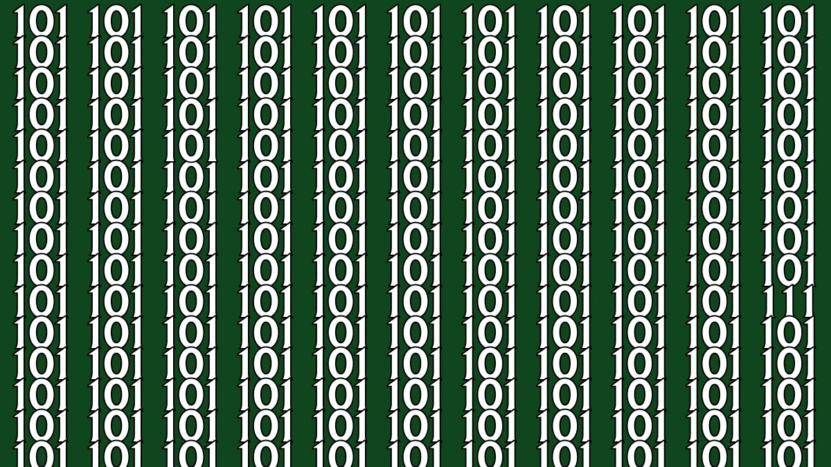 Optical Illusion: Within 5 Seconds Spot The Number 111 among 101