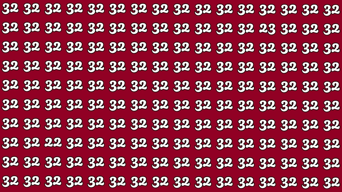 Optical Illusion: Within 5 Seconds Spot The Number 22 and 23 among 32