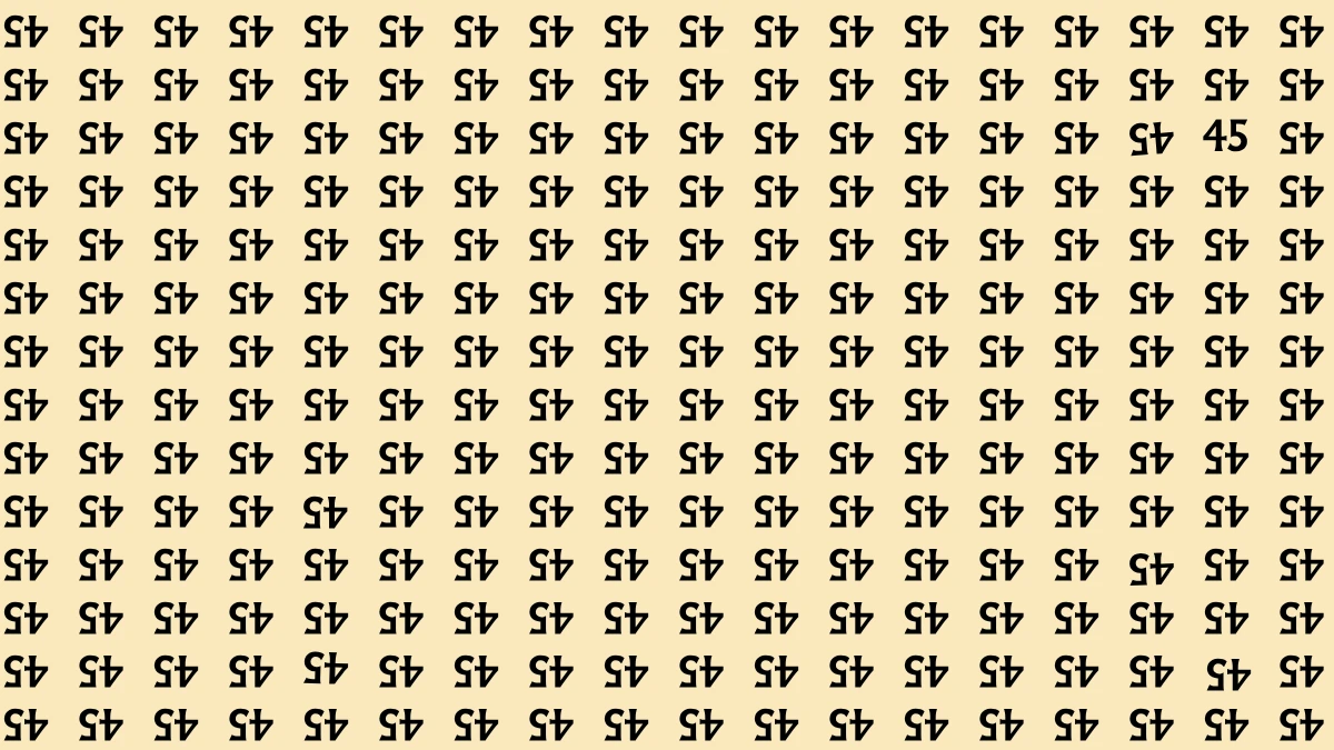 Optical Illusion: Within 5 Seconds Spot The Number 45 among Inverted 45s