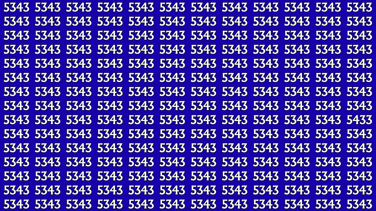 Optical Illusion: Within 5 Seconds Spot The Number 5433 among 5343