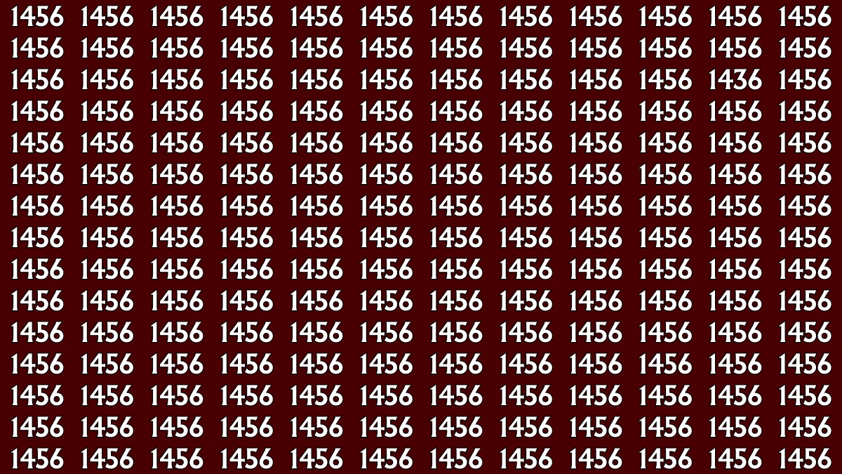 Optical Illusion: Within 6 Seconds Spot The Number 1436 among 1456