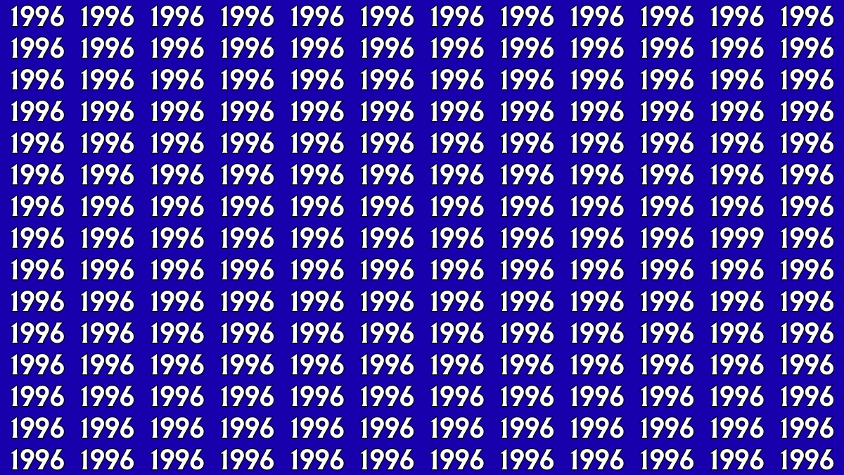 Optical Illusion: Within 6 Seconds Spot The Number 1999 among 1996